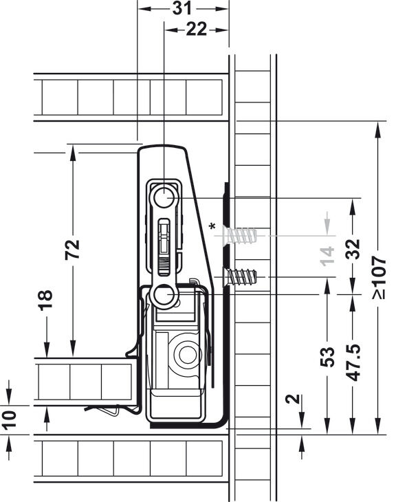 Häfele Matrix Box P Çekmece Seti Antrasit 115x500 mm Smuso 50 kg 551.66.675