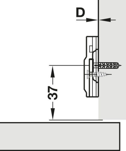 Hafele M310 Menteşe tabanı O5mm dübelli h0 - 311.71.887
