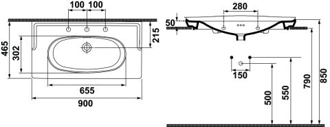 Häfele EMPRESS 90-3 Banyo Lavabosu Dolap (Etajerli) Parlak Beyaz 588.21.071