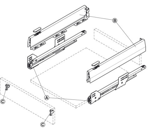 Häfele Matrix Box P Çekmece Seti 50 kg 551.66.775