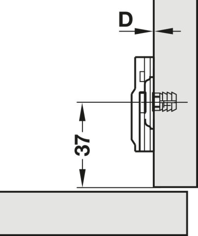 Hafele M310 Menteşe tabanı O10mm dübelli h2 - 311.71.890
