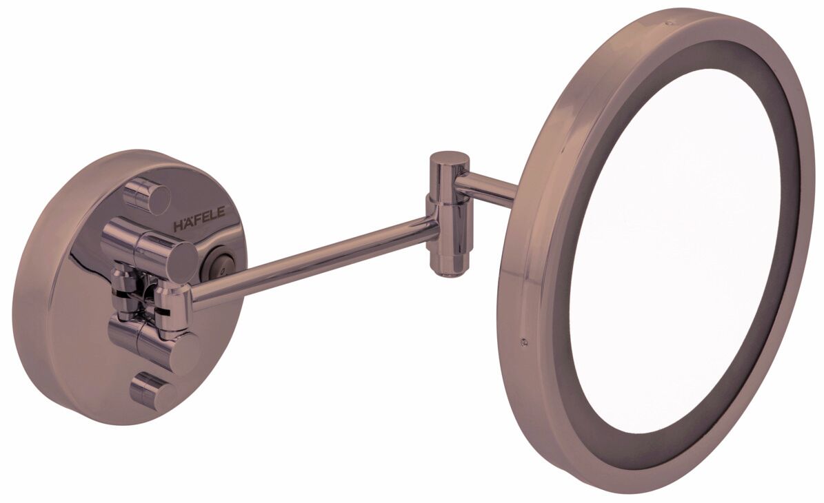 Häfele EMMY Makyaj Aynası Işıklı - 220x220 mm 220 mm Parlak Rose Duvara monte, 580.93.991