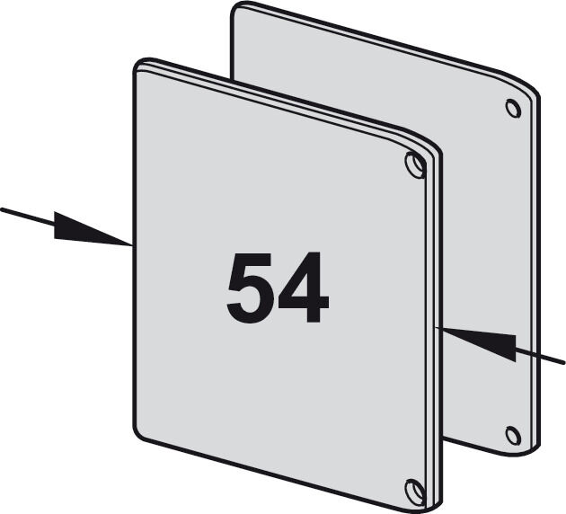 Hafele Uç kapak seti, Yükseklik 68 mm, 22, 5 x 68 (G x Y)