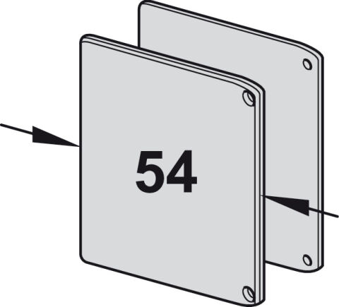 Hafele Uç kapak seti, Yükseklik 68 mm, 22, 5 x 68 (G x Y)