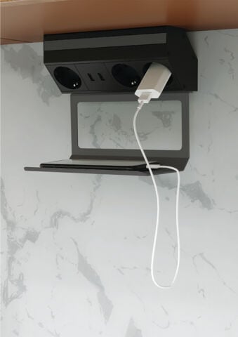 Priz Sistemi, Hafele POWER SHELF, 3 x Priz, 2 x USB-A