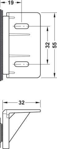 Häfele Cırt cırt bağlantı elemanı Panel bakım kapağı 55 mm 260.27.700
