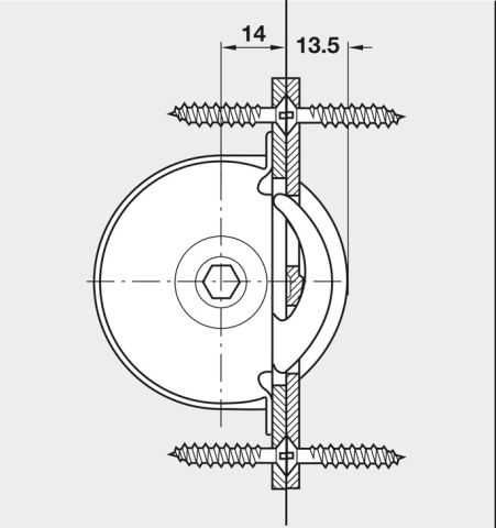 Häfele Kilit karşılığı Boru şeklinde gömme sürgülü 90x15 mm Çinko kaplama 261.05.993