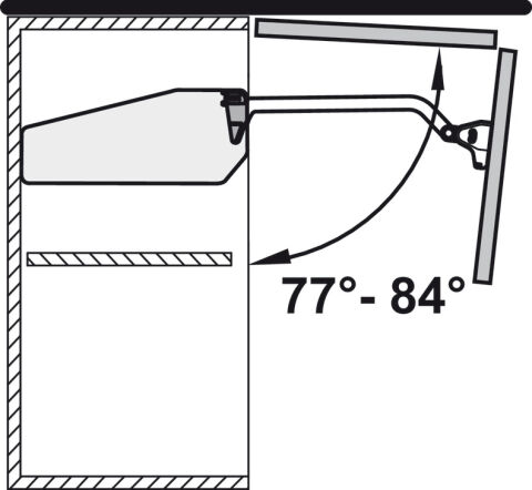 Häfele Açılma açısı sınırlaması 90° Free fold kalkar Gri 372.37.060