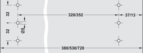 Çekmece rayları, Hafele Matrix Runner OC P35/45, ekstra