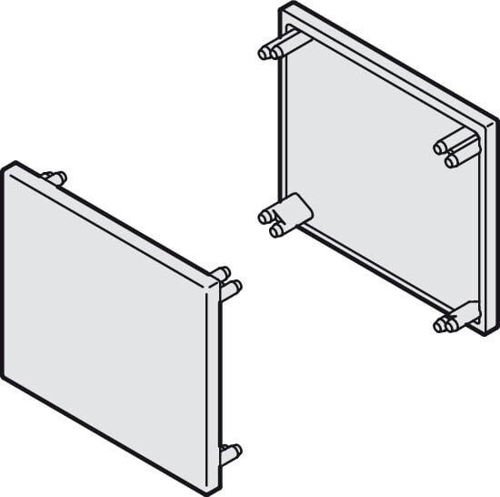 Hafele Uç kapak seti, Taşıyıcı ray ve panel için