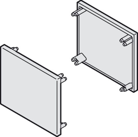 Hafele Uç kapak seti, Taşıyıcı ray ve panel için