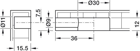 Häfele Ixconnect K 36/30 RTA bağlantı elemanı Çinko kaplama 262.11.012