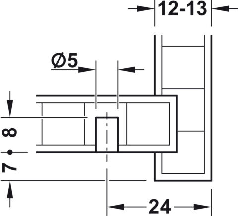 Häfele RPC D 5/24 Arka Panel Bağlantı Elemanı Plastik 5 mm Gri 262.11.115