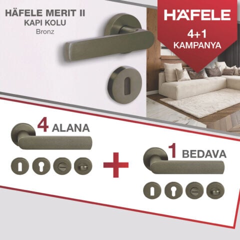 Kapı Kolu Seti, Hafele MERIT II, Alüminyum / Zamak