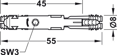 Häfele Ixconnect SC 8/60 RTA Bağlantı Elemanı plastik Gri 262.11.117