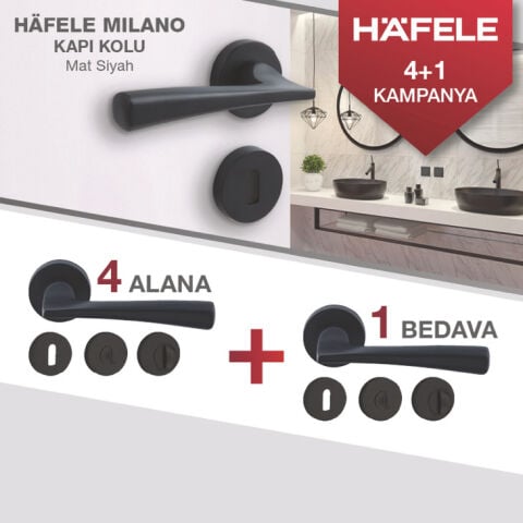 Kapı Kolu Seti, Hafele MILANO, Zamak, Yuvarlak Rozet