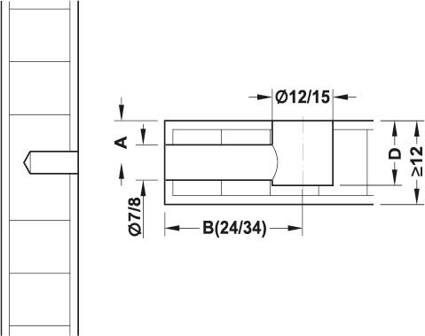 Häfele Minifix® 12 Bağlantı gövdesi Zamak sürgüsüz 12 mm Nikel kaplama PZ2, Düz Başlı 262.17.620