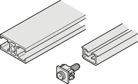 Hafele Slido D-Li11 bar profile silv.col. 1, 468