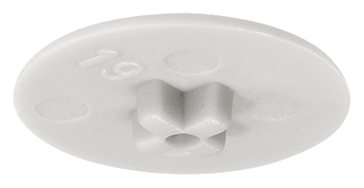 Häfele Minifix® 15 Sürgüsüz İçin Üst kapak 12–13 Mm 17 mm Beyaz RAL 9010 PZ2, Düz Başlı 262.24.760