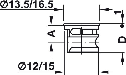 Häfele Minifix® 15 Bağlantı gövdesi zamak faturalı 15 mm Nikel kaplama 262.25.533