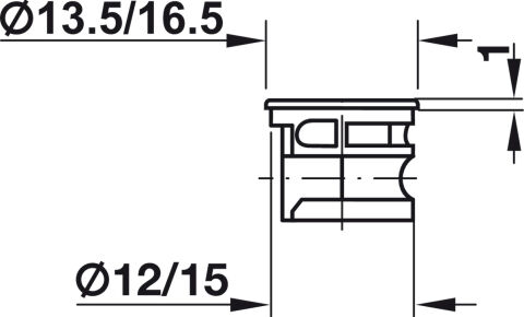 Häfele Minifix® 15 Bağlantı gövdesi zamak faturalı 15 mm Nikel kaplama 262.25.535