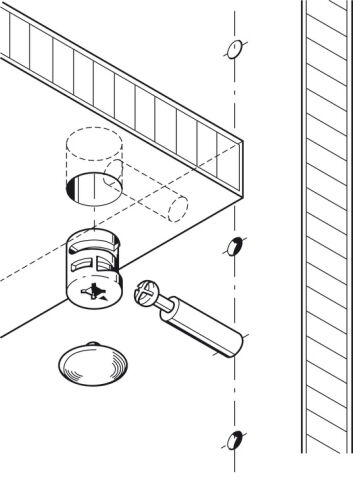 Häfele Minifix® 15 Bağlantı gövdesi zamak faturalı 15 mm Nikel kaplama 262.25.535