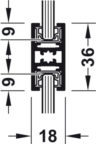 Hafele Klipsli panel, taşıyıcı ray için - 940.43.776