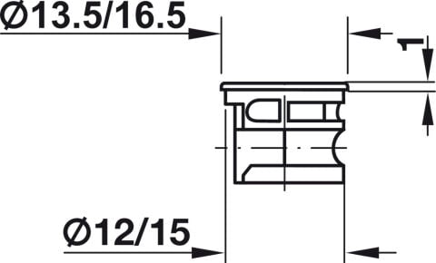 Häfele Minifix® 15 Bağlantı gövdesi zamak faturalı 15 mm Nikel kaplama 262.25.538