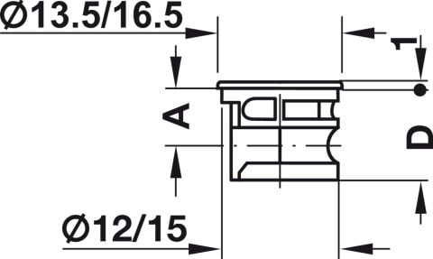 Häfele Minifix® 15 Bağlantı gövdesi zamak faturalı 15 mm Nikel kaplama 262.25.538