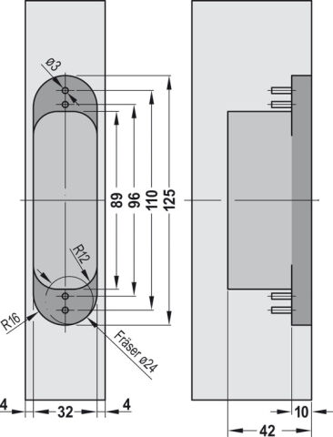 Hafele Conc. hinge TECTUS TE 311 3D FVZ 40, F1