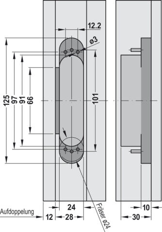 Hafele Conc. hinge TECTUS TE 311 3D FVZ 40, F1
