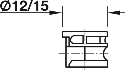 Häfele Minifix® 15 Bağlantı gövdesi Zamak sürgüsüz 15 mm Boş PZ2, Düz Başlı 262.26.070