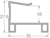 Hafele ADoor 18 Eco Liguria profile, Alum - 944.07.106
