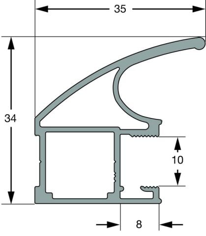 Hafele ADoor-10 handle prof, Black mat, 2.7mt - 944.07.506