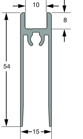 Hafele ADoor-10 bottom profile, Black mat, 3mt