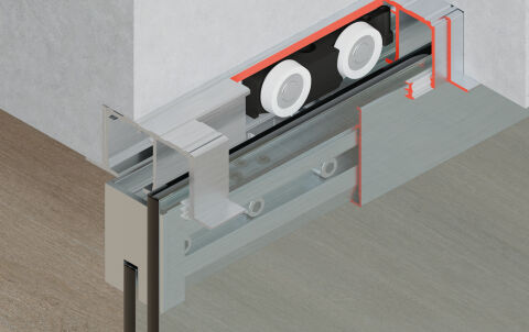 Hafele Kayar kapı donanımı, Slido D-Line11 50L, taşıyıcı