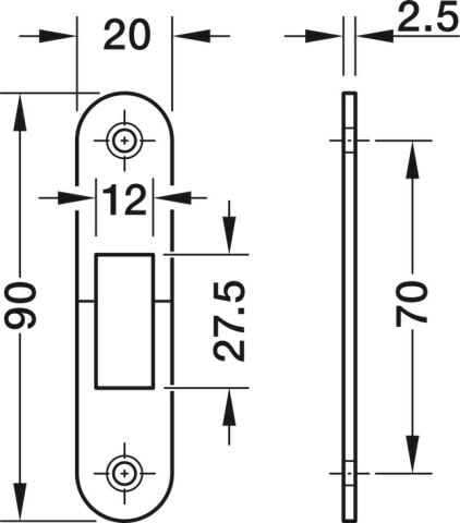 Hafele Sld.lock WC w/flush hdl.sat.50/R16 - 911.27.500