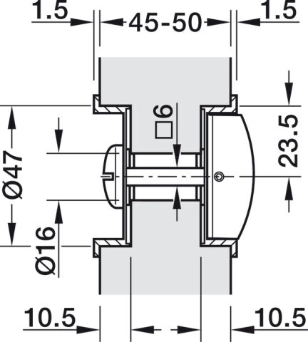 Hafele Sld.lock WC w/flush hdl.sat.50/R16 - 911.27.500