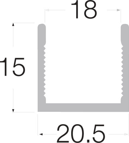 Hafele ADoor U-18 top/bott profile, Alum, 3mt - 944.07.552