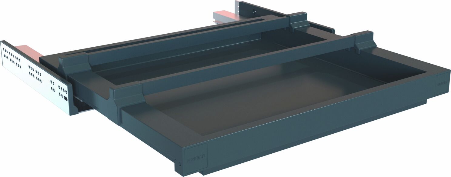 Häfele DRESS LINE Ayakkabılık Tam Açılım Yavaşlatıcılı 820 mm 60 mm Antrasit Mat 806.68.443