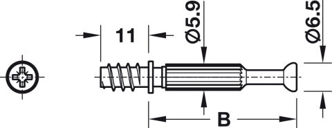 Häfele Çektirme mili M300 Minifix® sistemi ⌀ 5 mm Çinko kaplama 262.28.343
