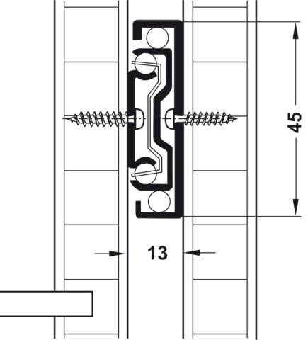 Bilyalı Ray, Hafele BALL45 SC, Yavaşlatıcılı, Ray