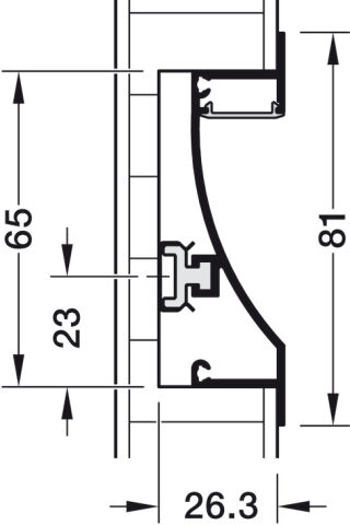 Hafele Montaj tabanı, 5103 profili için - 833.02.867