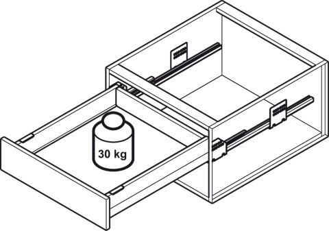 Häfele Matrix Box Slim A Synchro Çekmece seti çekmece 500 mm Antrasit dolap rayı: Çinko 552.21.575