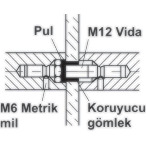 Hafele Çekme Kapı Kolu Bağlantı Elemanı Çift Taraflı 8-12mm