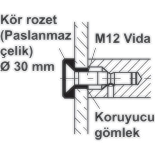 Hafele Çekme Kapı Kolu Bağlantı Elemanı Tek Taraflı 8-12mm