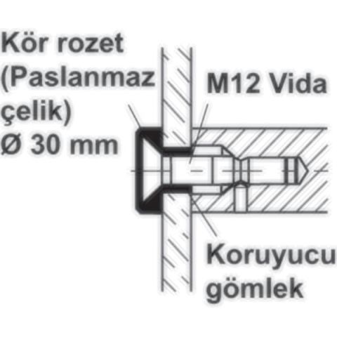 Hafele Çekme Kapı Kolu Bağlantı Elemanı Tek Taraflı 8-12mm
