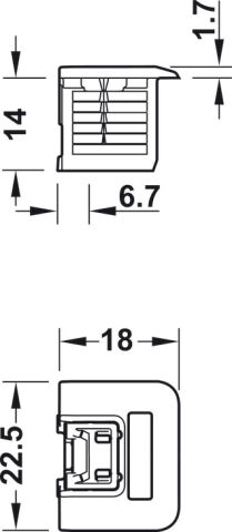 Häfele Bağlantı gövdesi Rafix Tab 20 S 19 mm 20 mm Beyaz 262.34.702