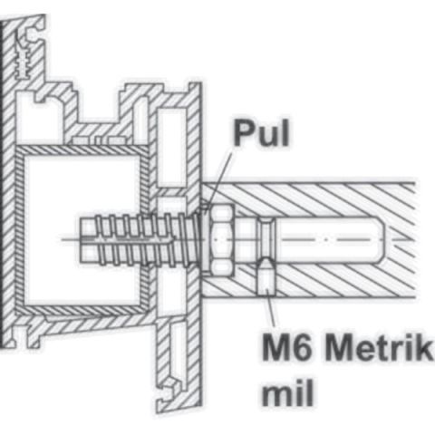 Hafele Çekme Kapı Kolu Bağlantı Elemanı Gizli Tek Taraflı 20-54mm