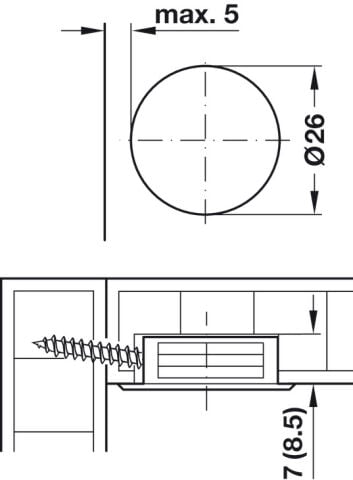 Häfele Üst kapak Karavan - 32 mm Kahverengi bej RAL 1011 262.43.020